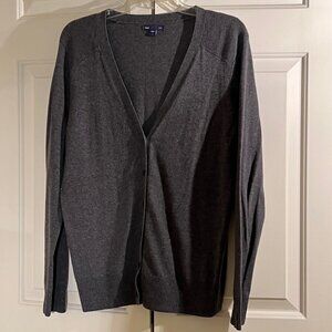 GAP brand, Gray heather cardigan, V-neck, size Large